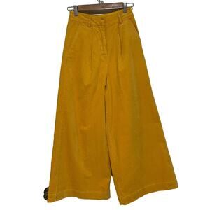 NWT ASOS Mustard Textured Barrel Capri Pant Yellow Size 2 Culotte
